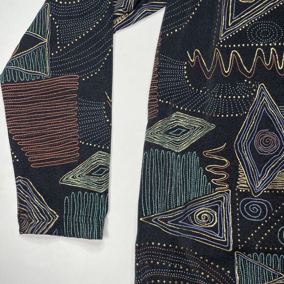 Vintage 90's Abstract Blouse Metallic Paint Sz S Art to Wear Grunge Boho Retro - Picture 10 of 12